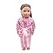 WensLTD Clearance! 5Pcs Lovely Pajamas Set Clothes Shoes for 18inch American Girl Our Generation Dolls (Pink)