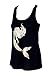 Sidecca Mermaid Floral Gold Foil Silhouette Tank-Black-Small