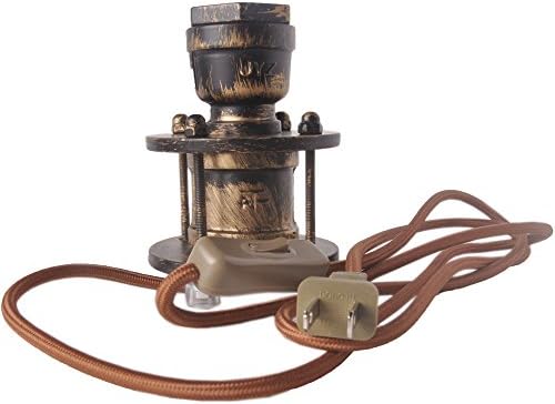 JUNOLUX Steampunk Table Light Edison Style Lighting Bulbs Pipe Industrial Reading Desk Lamp,Bulb not included (Bronze)