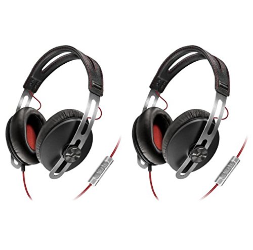 (2) Sennheiser Momentum Closed Over-Ear iPod iPhone Headphones w/ Case | Black