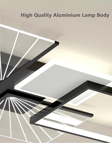 LED Ceiling Lighting Modern Rectangular Ceiling Lamps for Living Room Dimmable with Remote Control Against Recessed Ceiling Light for Living Room Bedroom Parlour (Acrylic)