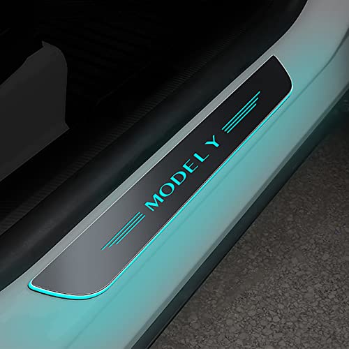 ShowEv Tesla Model Y LED Door Sill Protector Lights,Illuminated Door