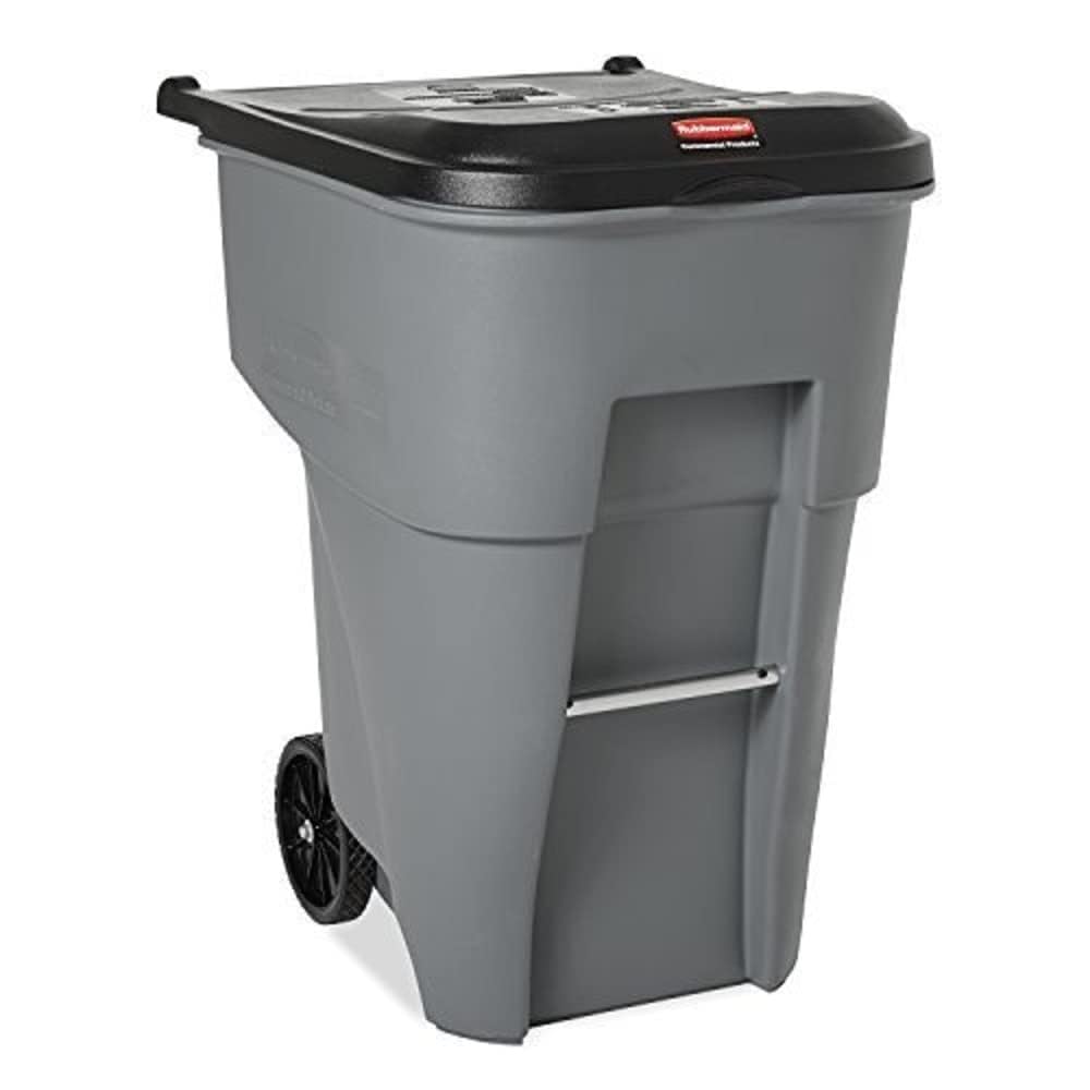 Photo 1 of **DIRT. SCUFFS. LID IS HARD TO CLOSE**Rubbermaid Commercial Products BRUTE Rollout Trash/Garbage Can/Bin with Wheels, 95 Gal, Gray, for Restaurants/Hospitals/Offices/Back of House/Warehouses/Home