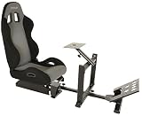 Conquer Racing Simulator Cockpit Driving Seat Reclinable with Gear Shifter Mount