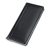 Samsill Regal Leather Business Card Holder with Padded Cover, Book Holds 96 Business or Credit Cards, Black