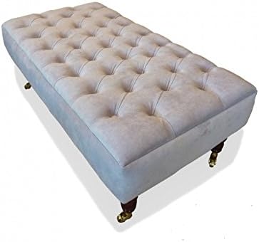 Arden homes Buckingham Footstool with Brass Castors (Silver Grey)