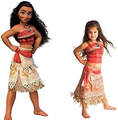 Kids Princess Anime Vaiana Moana Costume Dresses With Necklace And Wig Women Girls Halloween Party Moana Dress Costumes Cosplay Adult Large Kids Toddlers Costumes Toys Games Ourvagabondstories Com