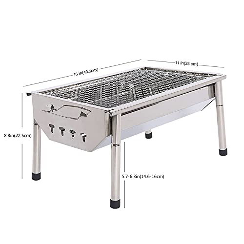 CharcoalGrillBarbecuePortableBBQStainlessSteelFoldingBBQKabab