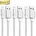 TUUBEE iPhone Cable 3 Pack 6FT Nylon Braided USB Fast Charging & Syncing Extra Long Cord Cell-Phone Charging Cable Compatible iPhone Charger XS/Max/XR/X/8 P/8/7/7P/6/iPad/iPod (silver01)