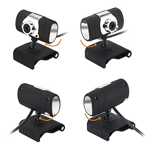 EKUPUZ Full HD Rotatable Webcam Camera Clip On Plug & Play USB Webcam with Built-in Dual Microphone for Computer PC Laptop Desktop for Home and Office