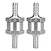 Excelvan 2 Packs 6MM/0.24Inch 1/4” Chrome Aluminium Fuel Non-return One Way Check Valve Oil Petrol Diesel Marine Water