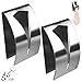 SUMAJU 2 Pieces Self Adhesive Stainless Steel Modern Silver Towel Hooks, 2 Hooks, 2.5 lbs Max Weight, Rust Resistant, Wall Mount, Kitchen & Bathroom