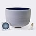 TOPFUND Indigo A Note Crystal Singing Bowl 8 inch Third Eye Chakra with Heavy Duty Carrying Case and Suede Mallet