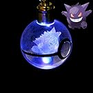 Pokemon Crystal Poke Ball Night Light Ring LED Keychain with Soft Cleaning Cloth (Gengar)