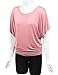 LL WT742 Womens Boat Neck Short Sleeve Dolman Drape Top XXXXL PINK