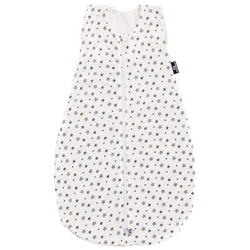 Träumeland S0300302 - Saco de dormir de verano LIEBMICH de Tencel, diseño de estrellas blancas y grises, 60 cm, multicolor