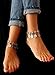 yueton Pack of 2 Vintage Bohemian Gypsy Coin Tassel Beach Anklet Chain Tribal Ethnic Retro Coin Bracelet