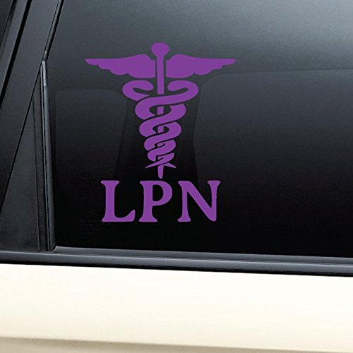 LPN Medical Emblem Nurse Vinyl Decal Laptop Car Truck Bumper Window Sticker - Purple