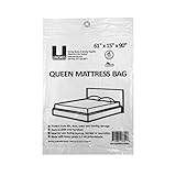 uBoxes Queen Mattress Poly Covers, 61 x 15 x 90 inch, Heavy Duty 2 mil, 1 Pack