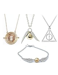 OPENDGO - Juego de 4 pulseras de Harry Potter con diseño de personajes de las Reliquias de la Muerte, para fans de Harry Potter, colección de regalos o decoraciones, OPENDGO