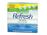 Refresh Tears Lubricant Eye Drops, Moisture Drops for Dry Eyes. 4- .5 fl oz. bottles