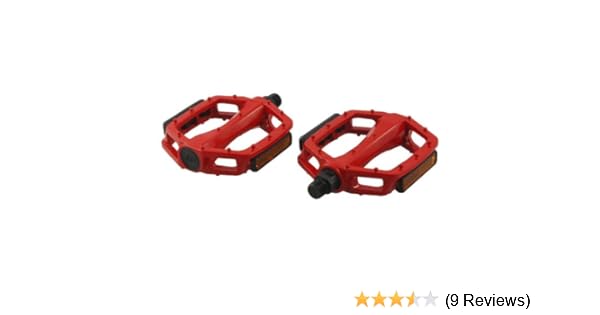 red metal bike pedals