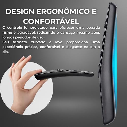 Controle Remoto Compatível com Smart TV Samsung — Com Botões Netflix, Prime Video e Globoplay— Funciona em Modelos 4K, QLED, Crystal, Neo QLED e OLED — Não Precisa Configurar
