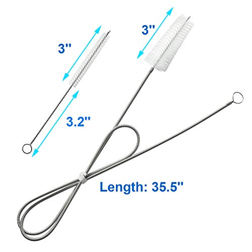iGuerburn CPAP Tube Cleaner CPAP Hose Tubing Cleaning Brush (38.5inches) -2 in 1 Handy CPAP Mask Brush Stainless Steel