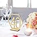 YuQi Wooden Wedding Table Numbers 1-25 w/Holder Base, 5''x5'' Crown Hexagon Shape Table Desk Seat Number Name- Best for Rustic Wedding Receptions Banquets Cafés Restaurants Hotels Party