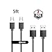 Netdot Gen7 Nylon Braided USB-C Magnetic Fast Charging Cable Compatible with Type-C Smartphone(5ft USB-C/2 Pack Black)