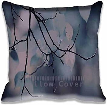 Cotton Polyester Pillowcase 20x20inch Twin Sides,Leaf Green Tree Sleeping Dark Wood Nature Pillow Case Coushion Cover Protector Decorative for Home Hotel Couch Bed
