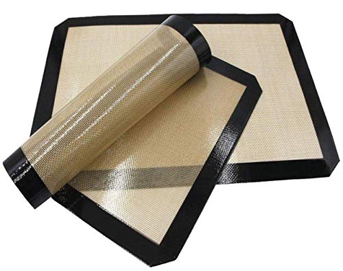 Songway Silicone Baking Mats Set, Reusable Baking Tray Sheet Liner, Non Stick, Washable, Heat-Resistant, FDA Approved, BPA Free Cooking Bakeware Mat for Cookie, Pastry, Roasting (Black)