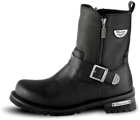 Milwaukee Motorcycle Clothing Company Afterburner Leather Women's Motorcycle Boots (Black, Size 10C)
