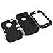 SQDeal Hybrid Hard Case Protective Cover with Touch Stylus Pen, Front Back Screen Protector, Dust Plug, Earphone for iPhone 4/4s - Black