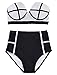 LA PLAGE Women's Colorful High Waist Padded Bathing Suit Size US XX-Large White