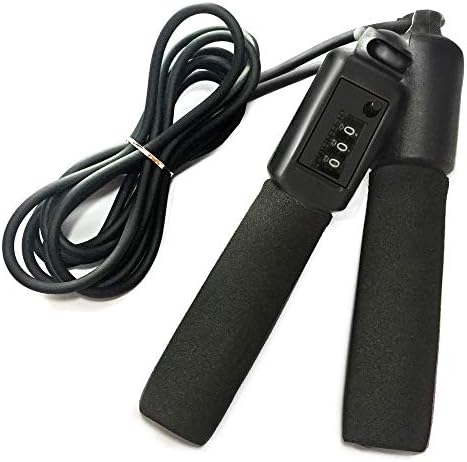 hengxin Jump Rope Skipping Rope with Foam Handled Adjustable Jump Rope with Counter, Outside Workout Home Workouts Cross Fitness Rope Skipping Weight-Loss Boxing Gym Used (Black)