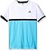 adidas Boys Tennis Court Tee, White/Samba Blue/Black, Medium