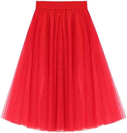 Women's A Line Knee Length Tutu Tulle Prom Party Dance Skirt