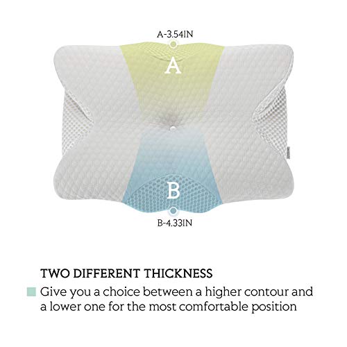 Coisum Back Sleeper Cervical Pillow Memory Foam Pillow for Neck and