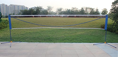 KLB Sport Large Portable Badminton Volleyball Tennis Net Set with Stand/Frame (17 ft)