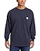 Carhartt Men's Workwear Pocket Long Sleeve T-Shirt Midweight Jersey Original Fit K126,Bluestone,Medium