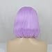 ZHANGXIUZHU WIG 10inch Fashion Light Purple Bob Hair Synthetic Hair Lace Front Wig For Women 150% Density
