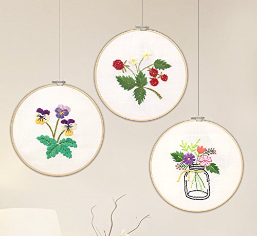 Cross Stitch Stamped Embroidery Kit - Eafior DIY Beginner Counted Starter Cross Stitch Kit for Art Craft Handy Sewing Including Color Pattern Embroidery Cloth,Embroidery Hoop,Color Threads,Tools Kit - Thumbnail 6