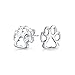 Bling Jewelry Sterling Silver Fox Paw Print Animal Stud Earrings Petite