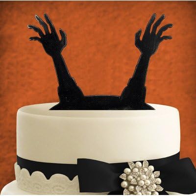 aMonogram Art Unlimited 94329_1P Boo Halloween Wooden Cake Topper, 6", Black/Silver Glitter