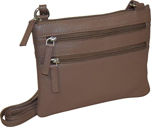 Pielino Women's High Quality Genuine Leather Crossbody Bag (Taupe)