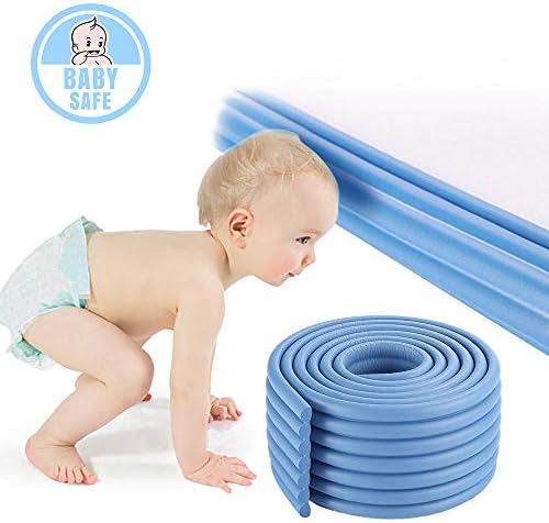 ITRAZ Baby Safety Protectors Table Edge Safe Anti-Collision Bar Corner Bumpers Guard Strip with 3M Adhesive 6.5ร0.3ร0.03Ft (Blue)