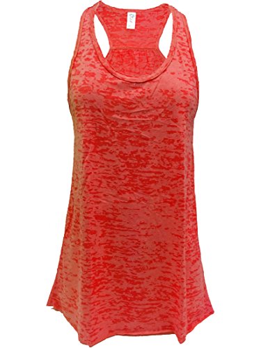 Epic MMA Gear Flowy Racerback Tank Top, Burnout Colors, Regular and Plus Sizes (M, Red)