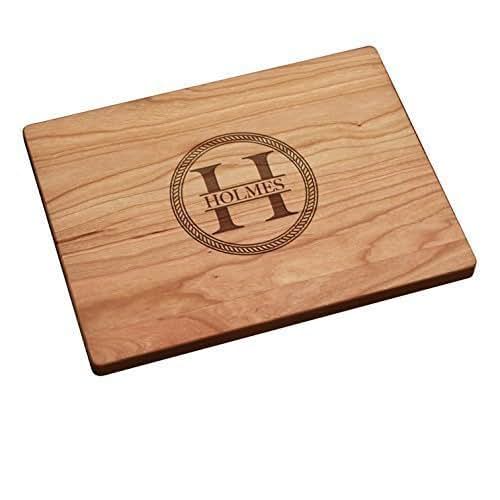 Personalized Cutting Board Last Name Monogram with Rope