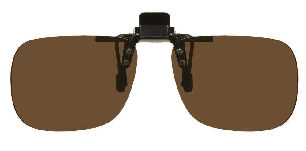 SPORTS WORLD VISION Polarized Flip Up Clip-Ons 100% UV Protection with AR Coating Spectacle Frames Grey or Brown 1 Piece with Case and Microfiber Cloth - Suitable for Driving, Fishing, Outdoor